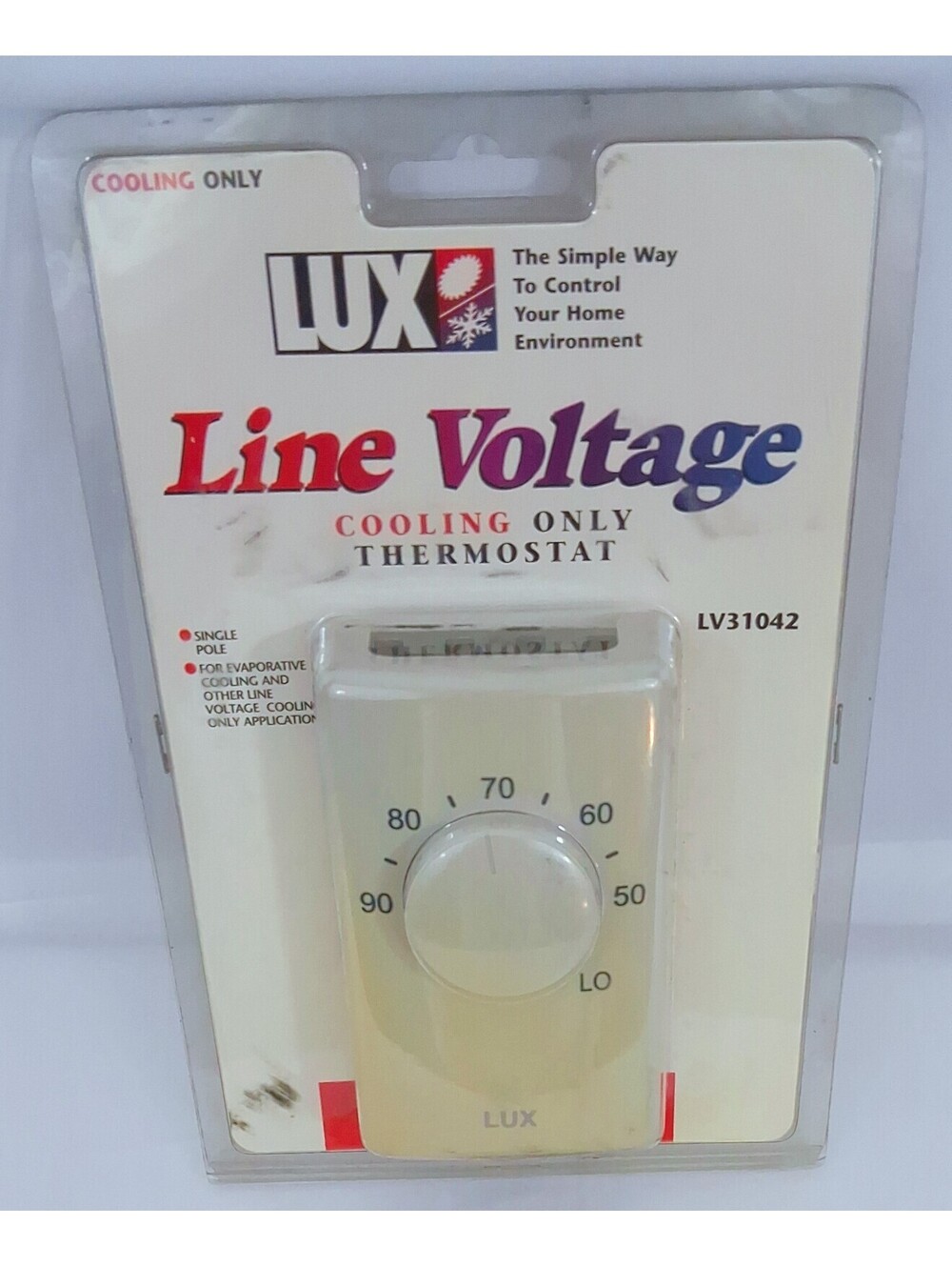 LUX Line Voltage LV31042 Cooling Only THERMOSTAT LV3 49536-A 120V Brand-NEW
